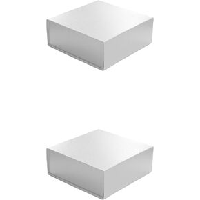 Cecobox - صناديق هدايا مع أغطية للهدايا 6 "x6" x2.75 " - صندوق هدايا مغناطيسي غير قابلة للطي - عطلات العريس وصيفات الشرف ، الزفاف ، العلاقات العامة ، أعياد الميلاد ، العطلات