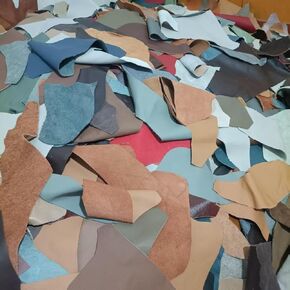 Genuine Leather Scraps, 0.8-1.5mm Mixed Colors Cowhide Pieces, Top Layer Leather for Crafts (Thin,500 Grams)