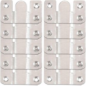 10pcs Flush Mount Mount Bracket Stainless Steel Section Connector Monnector Z Clip Bracket Hight Duty Photo Hook (كبير ، 5.5 سم)