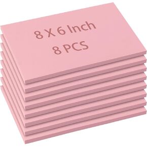 8pcs 8 × 6 بوصة كتل نحت المطاط الوردي ، مجموعة نقش طوابع الكتلة المطاطية ، كتل مشمع للطباعة ، طباعة ناعمة وسهلة نحت الكتلة
