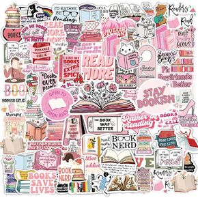 Book Stickers for Kindle, 100PCS Bookish Reading Stickers for Laptop, Booktok Stickers Book Lover Clear Case Stickers Gifts Accessories for Teens Adults in Saudi Arabia