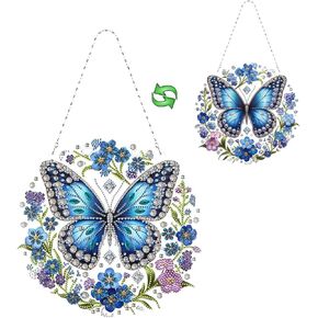 مزدوج من جانب اللوحة الماسية طقم فنون الفراشة DIY معلق الماس اللوحة قلادة Acrylic Board زخرفة نافذة Suncatcher
