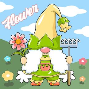 Naimoer لطيف Gnome الماس مجموعات فن للبالغين ، والأقزام كاملة الحفر وأزهار مجموعات فن الماس ، DIY 5D GNOM