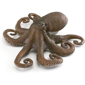 Realistic Ocean Octopus Model Toys, Simulated Sea Octopus Animals Figurine Collection Playset Sea Creature Science Educational Props(Octopus), Brown