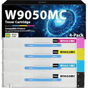 W9050MC Toner Cartridge (with Chip) Replacement for HP W9050MC W9051MC W9052MC W9053MC Toner Works with Color Managed MFP E87640Z E87650Z Printers, 4 Pack W9050MC Toner Cartridges