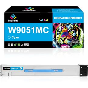 Leciroba المعاد تصنيع W9051MC Cyan High Livers Toner Cartridge استبدال لطابعة HP W9051MC للون HP MAGNING MFP E87640Z E87650Z E87660 (Cyan ، 52000 Page ، 1 pack)