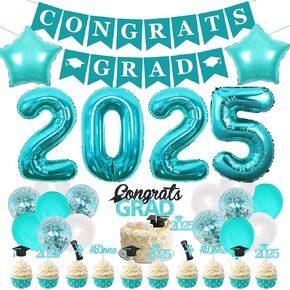 ديكورات التخرج من Kreatwow 2025 ريد الذهب تهانينا فئة الدرس من 2025 لحفلات التخرج بويت فتى تهانينا لافتة الكعكة توبيبر الذهب 2025 البالونات في المدرسة الثانوية