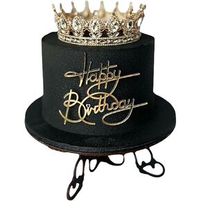 1PCS Happy Birthday Cake Topper,Gold Mirror Acrylic Happy Birthday Cake Sign Decorations,Cake Charm Supplies for Party Cake Dessert