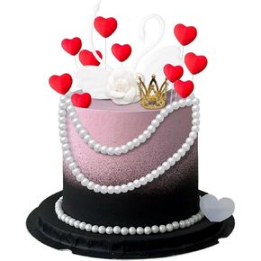 Knana 15pcs عيد الحب كعكة Toppers Toppers عيد الحب ديكورات مع Swan و Crown