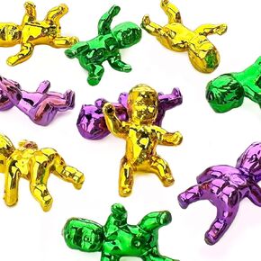 Memovan 24pcs Mardi Gras King Cake Babies 1.2inch Purple Green Gold Gold Tiny Plastic Babies Mini Mini Fortings for Baby Dame Ice Cube My Water My Broke Game Count