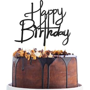 Sotpot Happy Birthday Cake Topper Gold Glitter Cake Decoration for Birthday Anniversary Party Cake Decorations Supplies
