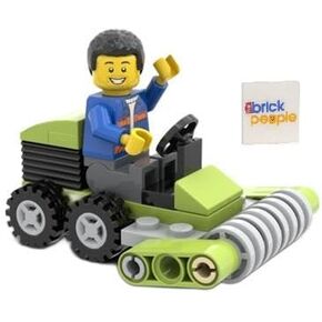 City: City Worker Minifigure with Lawn Mower