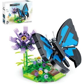 Ideas Insect Collection Toy Building Sets, Bee with Flowers Sunflowers Nature Display Models for Home Decor, Fun Bug Gift for Animals Lovers Adults Boys Girls 6+