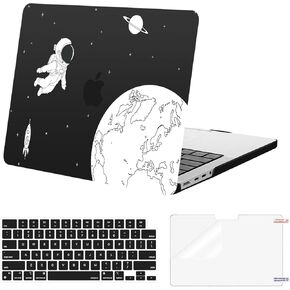 MOSISO Compatible with MacBook Pro 14 inch Case 2025 2024 2023 2022 2021 M4 M3 M2 M1 A3112 A3185 A3401 A2918 A2992 A2779 A2442 Pro Max, Plastic Hard Case&Keyboard Cover&Screen Film, Astronaut & Moon