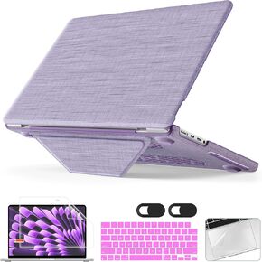 تم تصميمه لـ MacBook Pro 14 بوصة 2021 2022 2023 2024 الإصدار A3112 A3401 A3185 M4 A2918 A2992 M3 A2779 M2 A2442 M1 Pro/Max Case Premium Premium Fabric ، Tibetan Blue