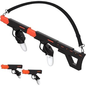 Gunstock for Quest 3S / Quest 3 Gun Stock Suitable for Oculus Meta Quest 3, Rifle-Like or Dual-Pistol Handle Accessories Connect to Touch Controller, Enhance Real Feeling & VR Gaming