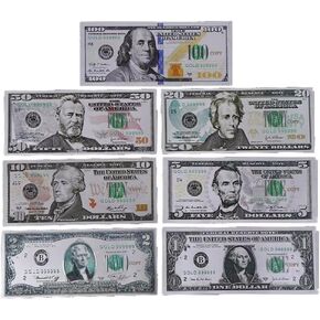 7 PCS تعيين فواتير بالدولار ، 100/50/20/10/5/2/1