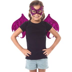 Little Adventures Mask Dragon Dragon Mask and Wing Tets for Boys & Girls - Pink/Magenta
