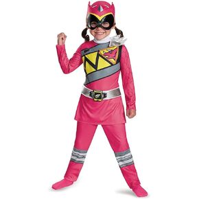 Pink Power Rangers Costume for Toddlers. Official Licensed Pink Ranger Dino Charge Classic Power Ranger Suit with Mask