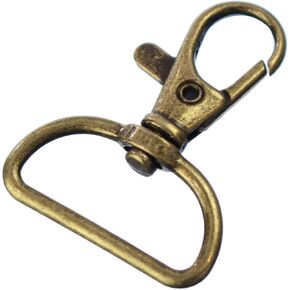 CleverDelights 1" Wide Swivel Lobster Clasps - Antique Bronze Color - 25 Pack