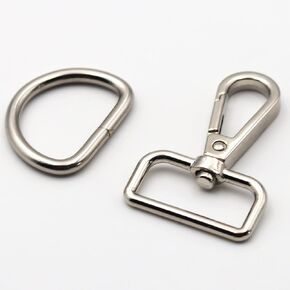 15 Pcs D Ring Swivel Lobster Claw Clasp and 36 pcs Metal D Rings