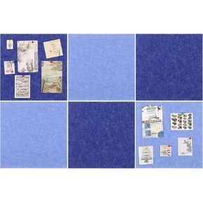 6 Pack Large Cork Board for Wall 36" x 24" Felt Wall Tiles Self Adhesive Bulletin Felt Board with Removable for Walls Office(Blue Series)