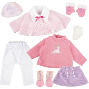 Babeside 8 PCS Reborn Baby Doll Clothers and Accessories for 17-22 Inch Babydolls ، Maby Doll Skirt with doll hat and shoes socks bloves for lifeLike Reborn baby dolls girl ، pink