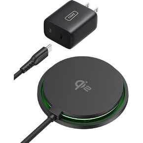 INIU Wireless Charger, 15W Fast Charging LED Mag-Safe Charger, Travel Magnetic Charging Pad Compatible with iPhone 16/15/14/13/12 Series, AirPods 3/2/Pro/Pro 2 (with Adapter)