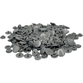 (150 مجموعة) T5 Snaps Button Buint Buckeners - إكسسوارات أدوات الراتنج البلاستيكية لنسيج حقيبة المجلدات والملابس والملابس والملابس والخياطة والحرف الصغيرة والكبيرة - (اللون: رمادي داكن)
