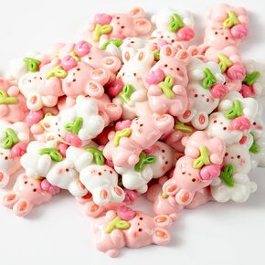 40 Pcs Easter Rabbit Theme Accessory Resin Mini Bunny with Tulip Animal Cartoon Easter Flatback Charms for DIY Embellishment Vase Filler (Mix)