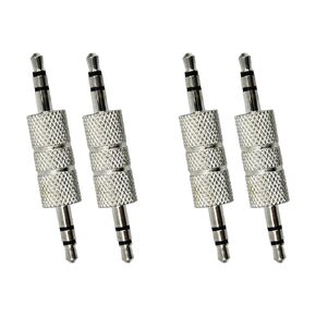 12PCS 3.5 mm Male to Male Audio Cable Connector, 1/8" Audio Adapter Male to Male Jack Adapter, Metal Male Headphone Jack Coupler Connector, Silver Plated