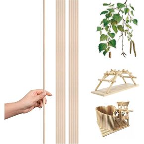 10 PCS Birch Birch Wooden Dowel Rods 24 Inch - Down Long Wood Rod غير المكتملة 24 "× 1/2" Dowels الخشبية للعصي الحرف 24 بوصة البتولا لوازم ومواد لمشاريع DIY