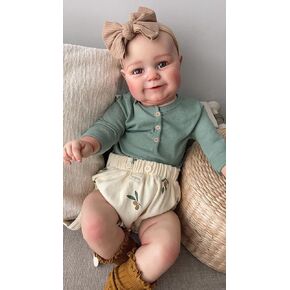 ADFO Reborn Baby Baby Dolls 20 بوصة فتاة واقعية طفل دمية مع قطعة قماش ناعمة تبتسم حقيقية مثل دمى الطفل مع إكسسوارات لعبة للأطفال الذين تتراوح أعمارهم بين 3+