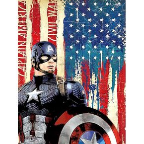 SaxSauly DIY 5D Diamond Painting Superhero and Flag by Numbers Kits for Adult and Kids,Round Full Drill Crystal Rhinestone Cross Stitch Arts Craft Canvas for Home Wall Decor.(11.8X15.7in/30X40cm)
