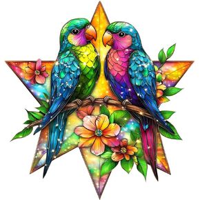SKRYUIE Hanging Diamond Art Kits for Adults Bird, DIY Window Pendant Diamond Painting Kit Sun Catcher, Special Shaped Crystal Acrylic Double Sided, Porch Outdoor Spring Ornament 7.6 x 7.49 Inch