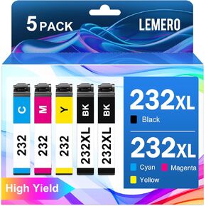 خراطيش حبر الحبر 232XL حزمة التحرير والسرد المعاد تصنيعها لـ 232 خرطوشة حبر لطابعة حبر XP-4200 تعمل مع طابعة XP-4205 WF-2930 WF-2950 (5 عبوة)
