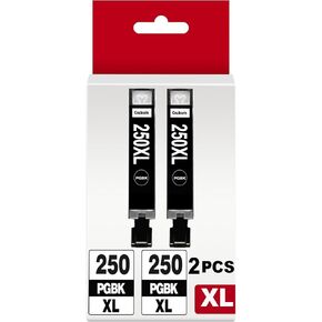 متوافق مع 250 XL طابعة خراطيش حبر Canon PGI-250 250XL استخدام مع Cannon PIXMA MX922 MX920 IX6820 IP8720 MG5420 Mg5520 Mg7120 Mg7520 ، 2 pgbk ، 2 Pack