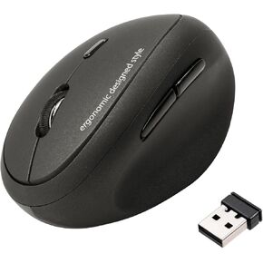 SANWA 2.4G Wireless Ergonomic Mouse, Vertical Ergo Mouse for Small Hands, Cordless Mice for Wrist Pain, 800/1200/1600 DPI, 5 Buttons, Compatible Mac, Windows, PC, Desktop, White and Pink