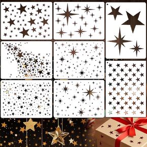 Reusable Large Star Stencil for Painting - Sparkle Star Template for Walls, Wood, Flag, Canvas & Fabric Crafts - DIY Home Decor, Mixed Media Art Supplies for Holiday Decorations