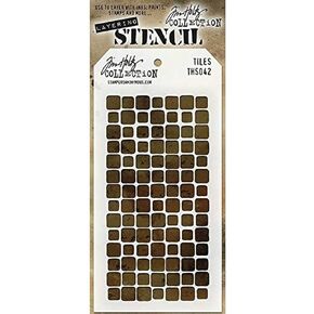 طواقم مجهول تيم هولتز الطبقات stencil 4.125 "× 8.5" ، البلاط ، أبيض