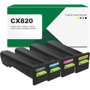 Buegoo CX820 72K00KG 72K00CG 72K00MG 72K00YG TONRER CARTRIDGE متوافقة مع CS820 CX820 CX860DTE CS820DTE CX825 CX860 CX820DTFE CX825DTFE | 4 حزمة