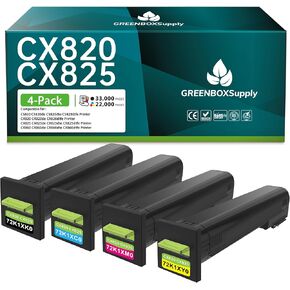 72K1XK0 72K1XC0 72K1XM0 72K1XY0 إضافيًا من خرطوشة الحبر العالية المصنعة (33000 صفحة) متوافقة مع Lexmark CX820DE CX820DTFE CX825DE CX860DE CX860DT