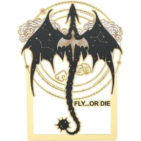 Fly أو Die Dragon Bookmark - بطاقة إشارة مرجعية للمعادن القوطية Punk Flying Dragon ، الأجنحة الرابعة Creative Book Book Mark To Reading Men Women Collection (SQ0838)