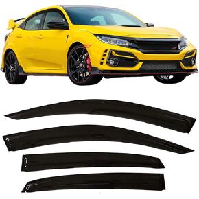 2017-2022 Tape-On Side Window Deflector Visors for Honda CR-V 2018 2019 2020 2021 LX EX EX-L Touring 3D Wavy JDM CRV Style Rain Guards
