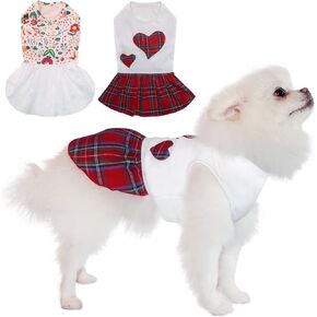 Tony Hoby Dog Dress ، فستان حفلة الكلب ، نماذج الربط الفريدة الكلاب سهرة للكلاب الصغيرة المتوسطة (2 ٪ ، أحمر+وردي ، م)