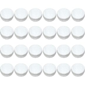 HONBAY 24PCS 1/2 أوقية مستديرة من الألومنيوم الصفيح الحاويات الفارغة مع غطاء المسمار للتخزين والشموع