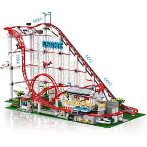 Roller Coaster Building Blocks Sets - 3646 Pieces Electrical Amusement Park Construction Loop Coaster Track Passenger Train Blocks Toys Model with Motors - Ideal Gift for Adult