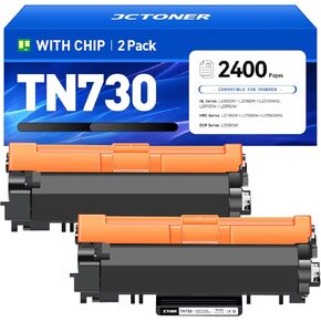 TN730 TONER CARTRIDGE BLACK BLACK 2-pack متوافق مع Brother DCP-L2550DW ، HL-L2350DW ، HL-L2370DW ، HL-L2370DW XL ، HL-L2390DW ، HL-L2395DW ، MFC-L2710DW ، MFC-L2750DW ،