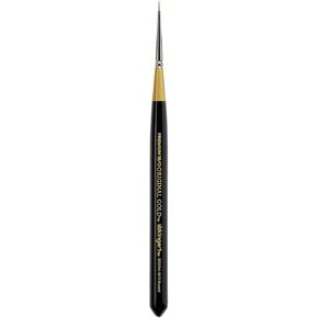 Kingart Premium Original Gold 9000M -18/0 Micro Detail Round - Mini Crice Handle Series Brush ، Hair Golden Taklon Canthetic Hair ، for Acrylic ، Watercolor ، Oil and Gouache Painting ، Size 18/0