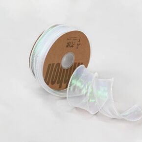 BBJ WRAPS Luxury Iridescent Fishtail Yarn Gift Ribbons for Flowers Bouquet Packaging Korean Sheer Organza Wired Ribbon for Valentine's Day Wedding Decorations, 1.6 (W) Inch x 10 Yards (Purple)